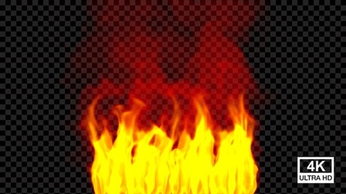 Realistic Fire Flame Animation with Alpha Channel