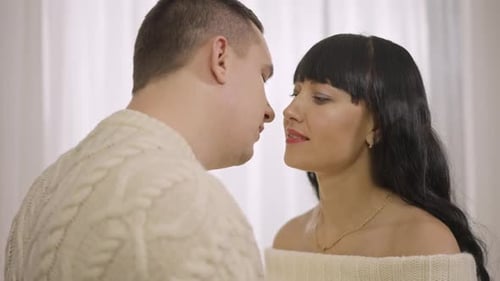 Close up of a Couple Kissing Affectionately