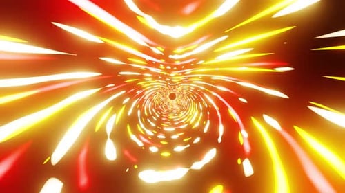 Neon Vj Loop Of Sci Fi Tunnel With Bright Firework 4K