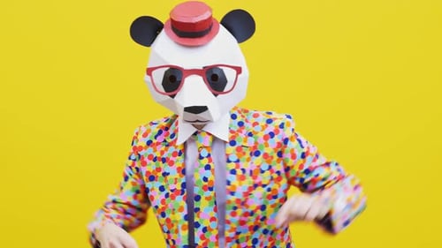Funny character with animal mask