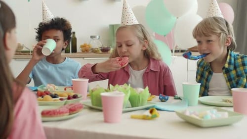 Happy Children Celebrate at Birthday Party