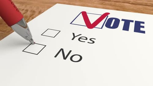Vote Against By Marks Cross X in Poll, Ballot Voting and Elections 4k