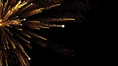 Abstract Golden Particle Burst Celebration Background