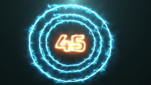 holographische Countdown-Animation