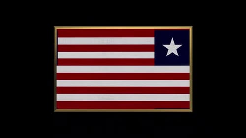 Rotating 3D Flag with Golden Frame Animation