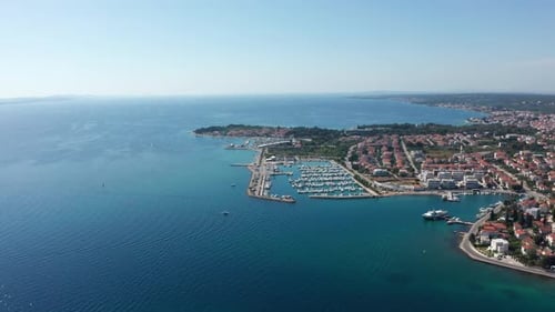 Drone Footage Aerial View of Zadar Marina Croatia
