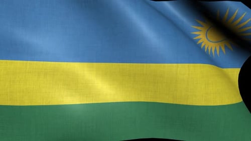 Realistic Waving Flag of Rwanda