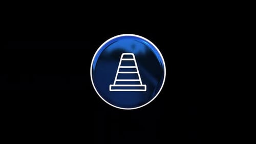 Modern Glossy 3D Traffic Cone Icon Rotating