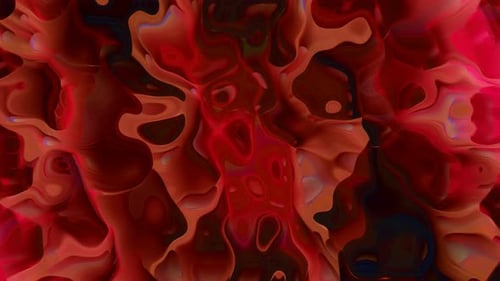 Vibrant Red Abstract Flowing Organic Liquid Motion Background