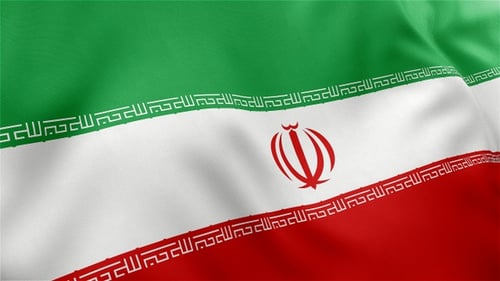 Realistic Waving Iran Flag Loop