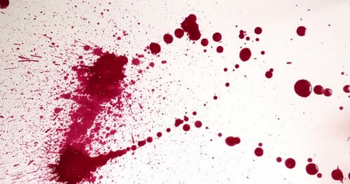 Abstract Red Spots and Splatter Design on White