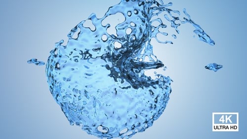 Blue Water Kollision Splash 4K