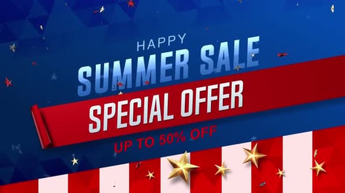 Patriotic Summer Sale Special Offer Title Animation