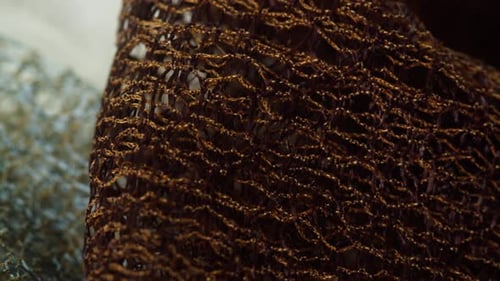 Lace Golden Fabric Closeup