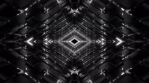 Formas de bucle blanco sobre fondo negro