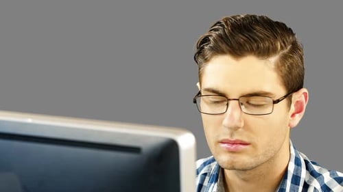 Man working on desktop