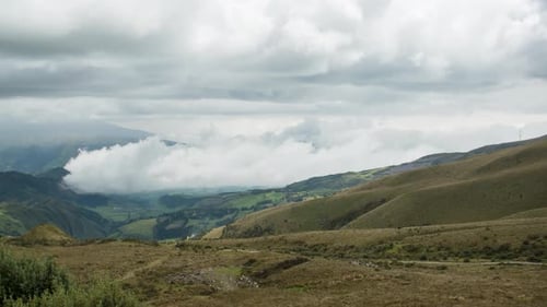 Mountain Range Landscape with Dramatic Cloudy Skies