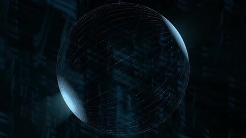 Futuristic Digital Sphere with Connecting Glowing Points