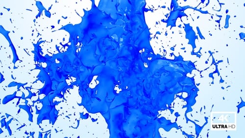 Dynamic Blue Liquid Paint Splash Transition Animation