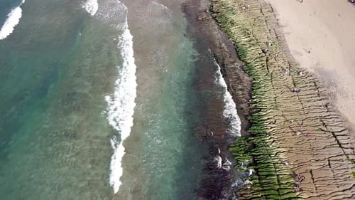 Drone fly over sea coast