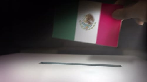 Compositing Hand Voting To Flag OF Mexico