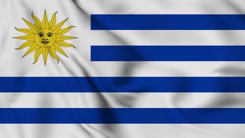 Uruguay National Flag Waving Seamless Loop Animation