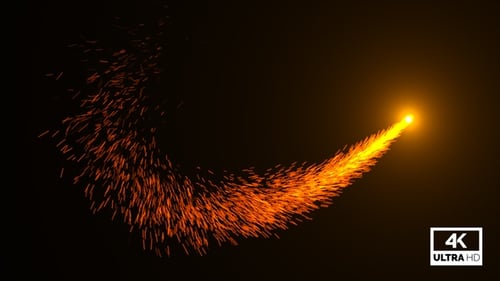 Fire Particle Trail 4K Isolated On Black Background V1