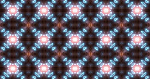 Abstract Glowing Kaleidoscope Pattern Background