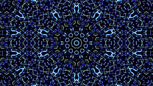 Dynamic Abstract Glowing Kaleidoscope Pattern Animation