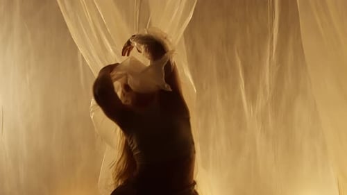 Professional Dancer Performing in Studio in Soft Warm Lighting