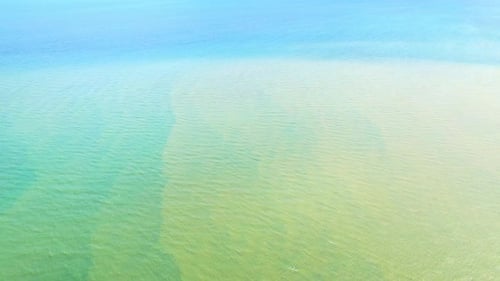 4K, Sea waves on the beautiful aerial view drone. Flight over sea.