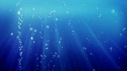 Blue Under Water Ocean Bubbles Seamless Loop