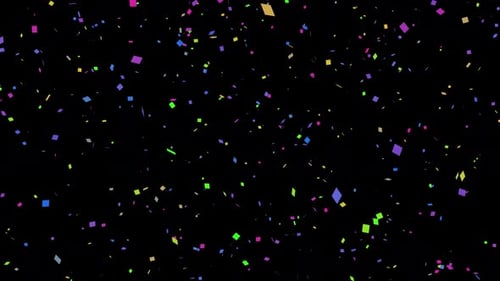 4K Colorful 3D animation of confetti falling on green screen
