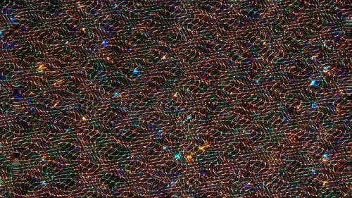 abstract lines shape colorful flashing light dots, black background