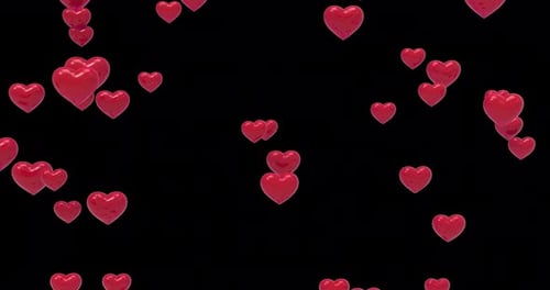 Floating Red Hearts Seamless Loop Background Animation