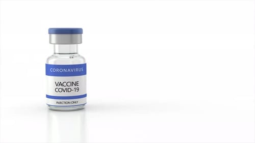 Coronavirus COVID-19 Vaccine Vial 3D Animation