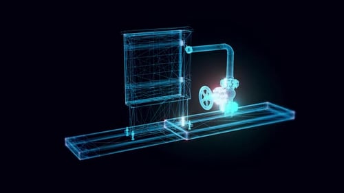 Water Fire Hose Cabinet Hologram Rotating 4k