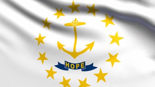 Rhode Island State Flag Waving Animation