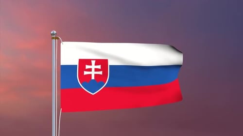 Slovakia National Flag Waving Seamless Loop Animation