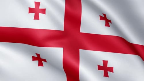 Waving Flag of Georgia Country Realistic Animation