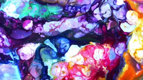 Colorful Abstract Ink Mixing and Flowing