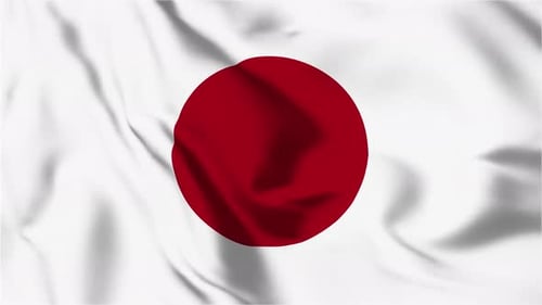Realistic Waving Flag of Japan Animation
