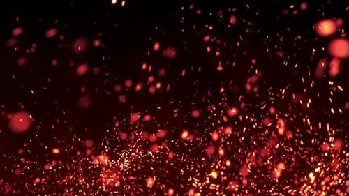 Rising Red Glowing Fire Particles Loop Background