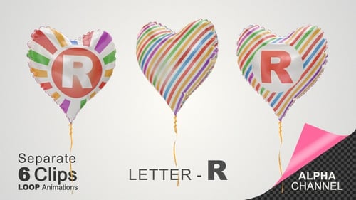 Colorful Heart-Shaped Letter R Balloon Animation