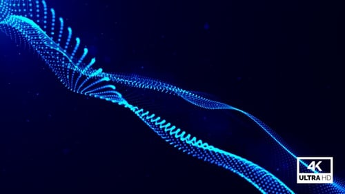 Blue Abstract Particle Wave Background Loop