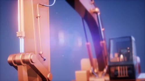 Animated 3D Excavator Arm and Bucket Movement