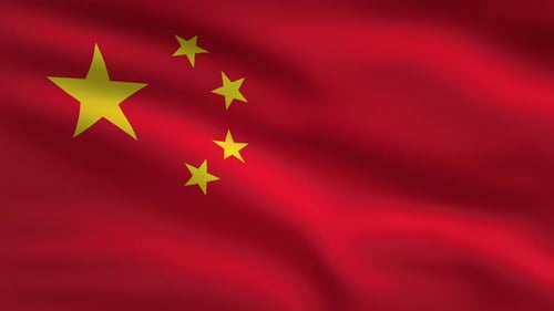 Seamless Loop Waving Flag of China