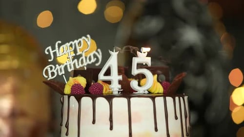 Birthday Cake with Candles Blown Out