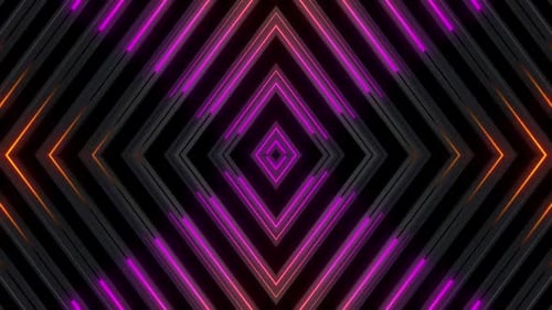 Abstract Neon Geometric Tunnel Loop Background
