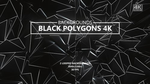 Abstract Black Polygons Geometric Animated Background Loop 4K